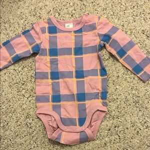 H&M Pink and Blue Checkered Kids Bodysuit